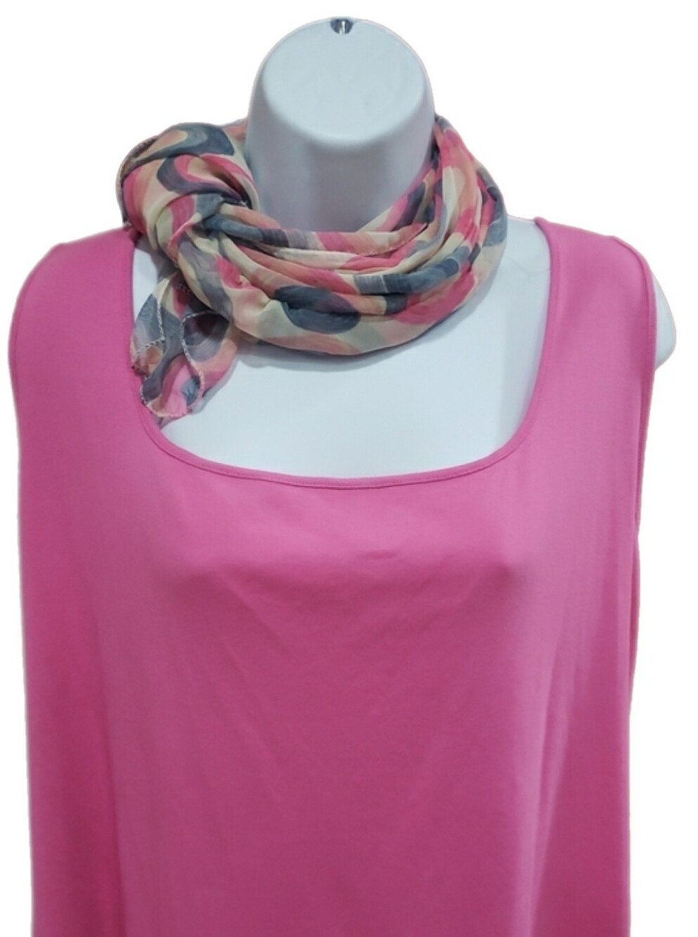 Sigrid Olsen Sport Seamless Bandeau - Bright Pink Sleeveless Top, 3X - Picture 2 of 10